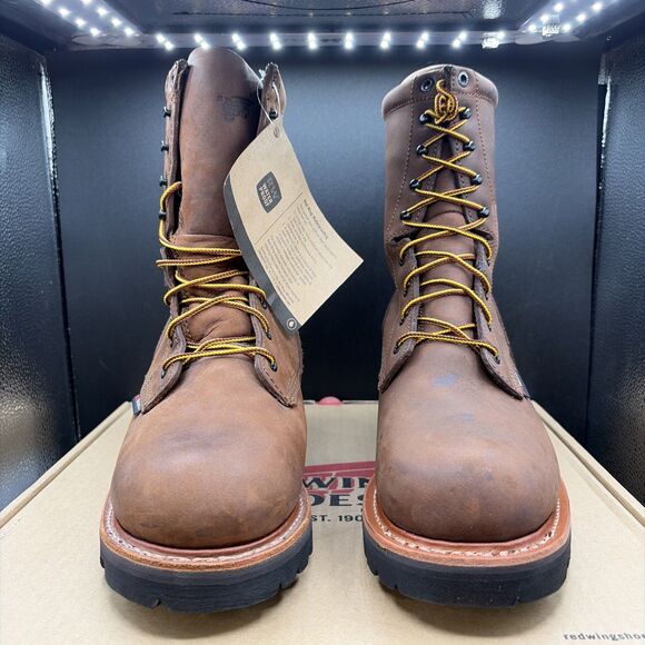 Red Wing 620 9” Mens Size 8.5 D Logger Boots Waterproof Brown Soft Toe Work main image 8